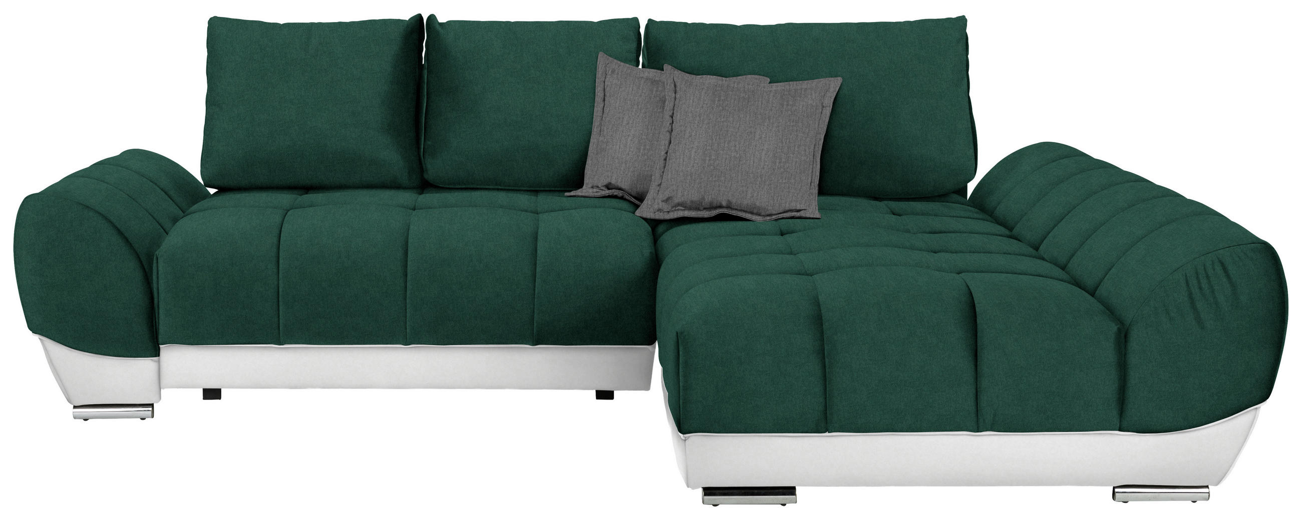 ECKSOFA Grün, Weiß, Dunkelgrau 