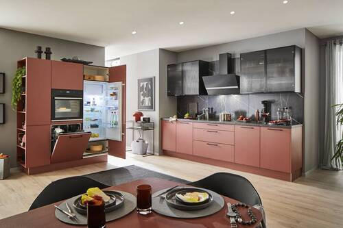 EINBAUKÜCHE Scala  - Rosa, Design, Holzwerkstoff - Moderano
