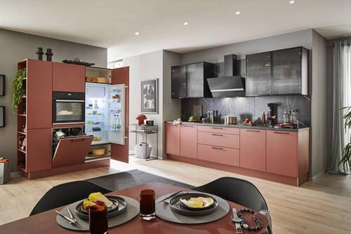 EINBAUKÜCHE Scala  - Rosa, Design, Holzwerkstoff - Moderano