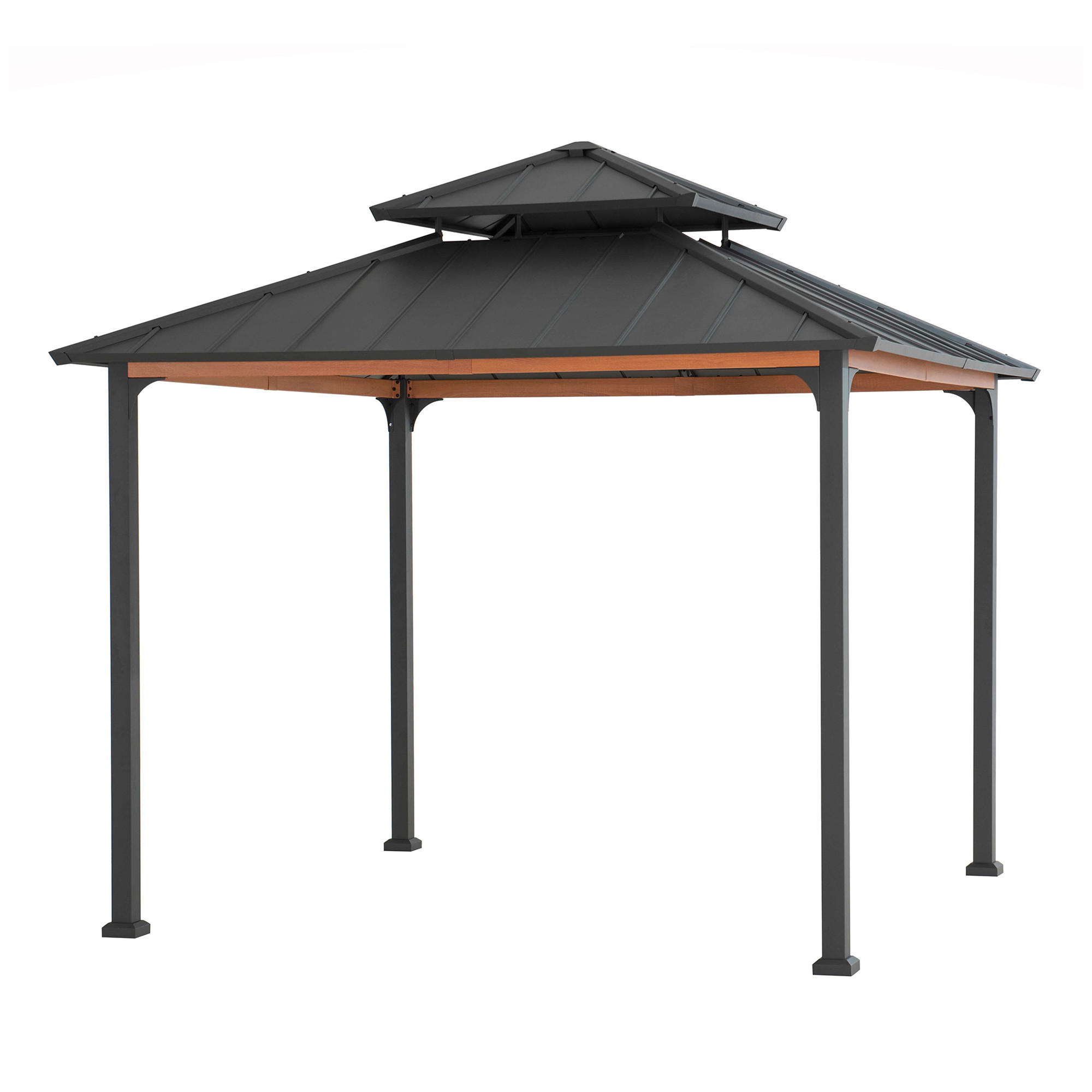 PAVILLON 300/295/300 cm Stahl  - Anthrazit, Basics, Metall (300/295/300cm) - Modante