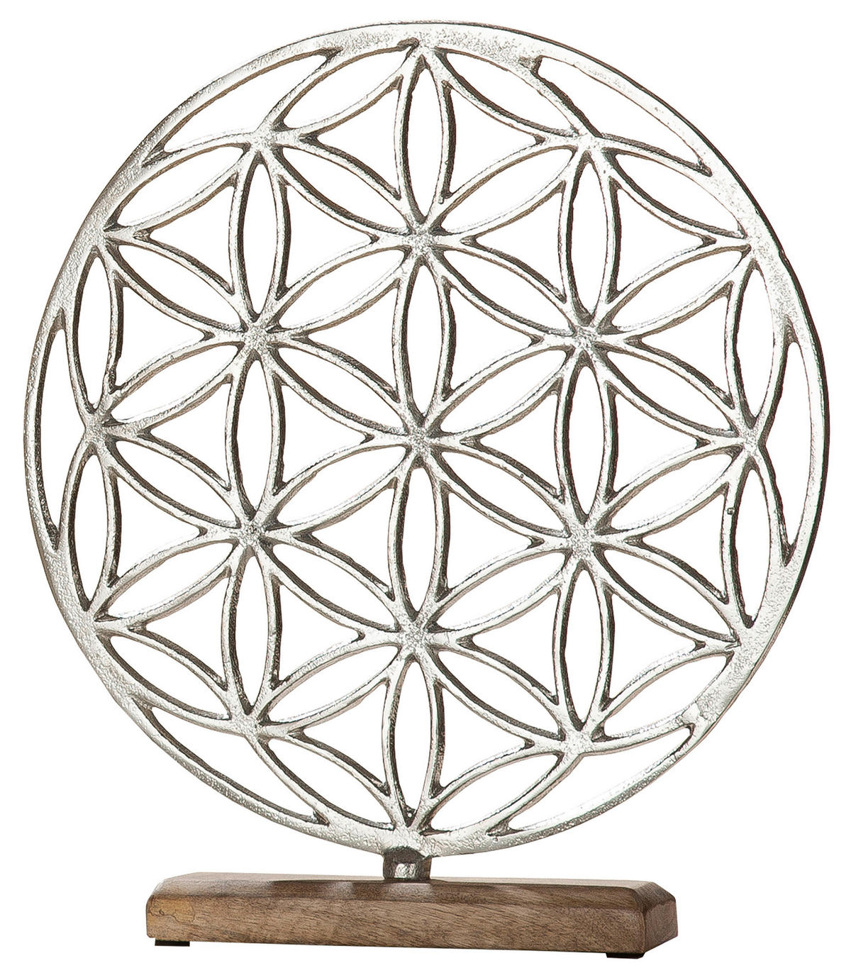 SKULPTUR - Hellbraun/Silberfarben, Basics, Holz/Metall (32/36/5cm)