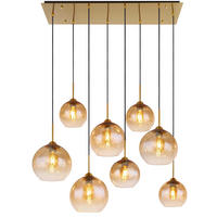 HÄNGELEUCHTE 106/46/150 cm   - Klar/Messingfarben, Design, Glas/Metall (106/46/150cm) - Globo