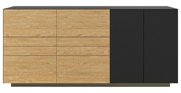 SIDEBOARD Anthrazit, Wildeiche 181/84/40 cm - Wildeiche/Anthrazit, Natur, Holz/Holzwerkstoff (181/84/40cm) - Dieter Knoll