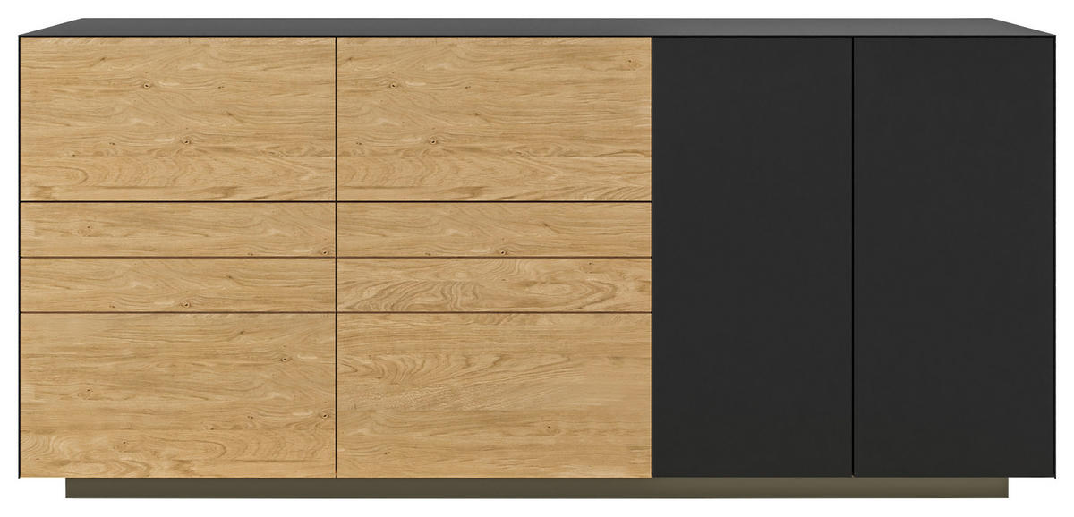 SIDEBOARD Celika Wildeiche, Anthrazit  181/84/40 cm  - Wildeiche/Anthrazit, Natur, Holz/Holzwerkstoff (181/84/40cm) - Dieter Knoll