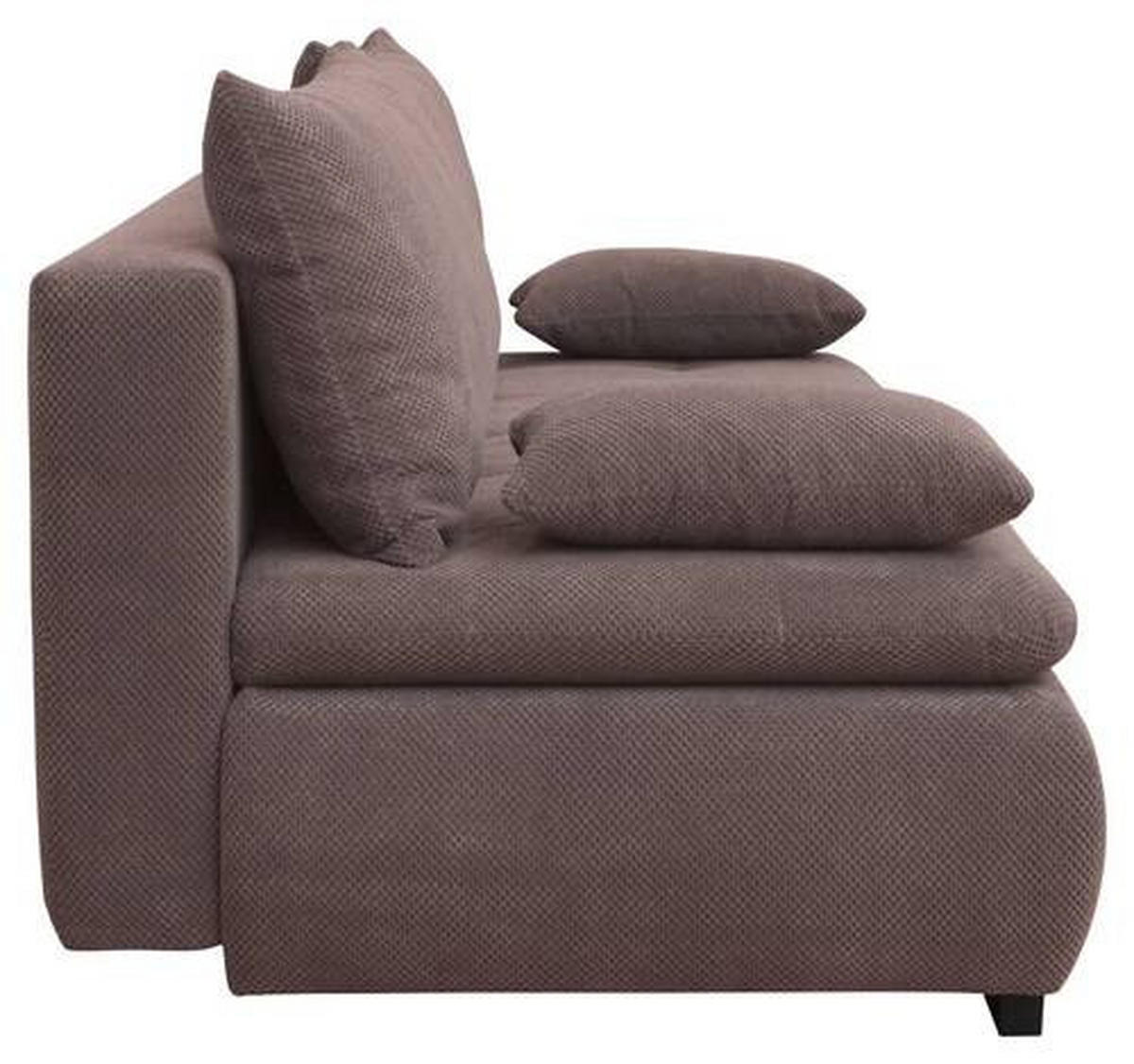 SCHLAFSOFA in Webstoff, Plüsch Braun  - Schwarz/Braun, Konventionell, Textil (203/72-96/98cm) - Novel