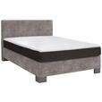 BOXSPRINGBETT 140/200 cm  in Hellgrau  - Hellgrau/Graphitfarben, Design, Holz/Textil (140/200cm) - Hom`in