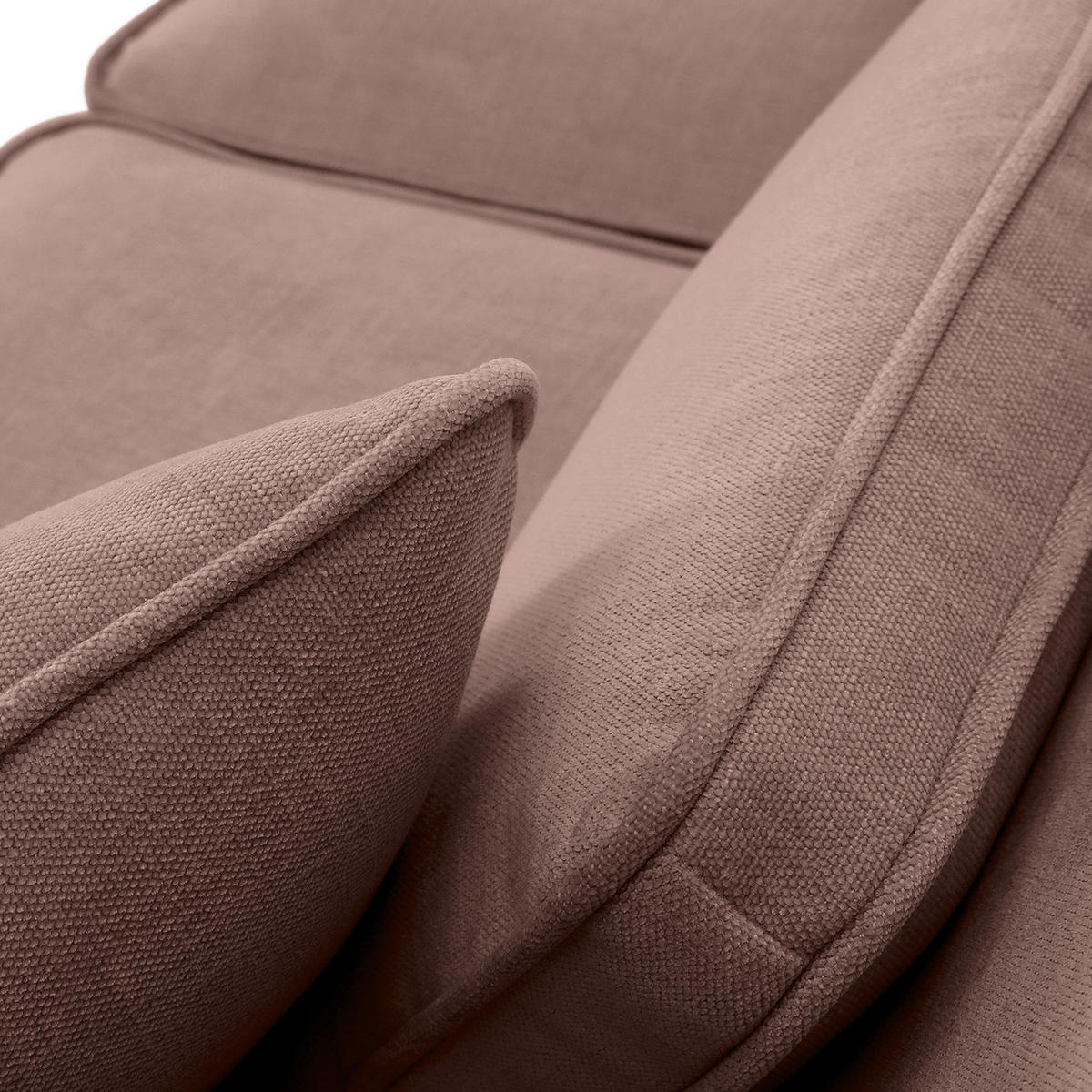 ECKSOFA Flachgewebe Altrosa  - Schwarz/Altrosa, Modern, Kunststoff/Textil (228/307cm) - Carryhome