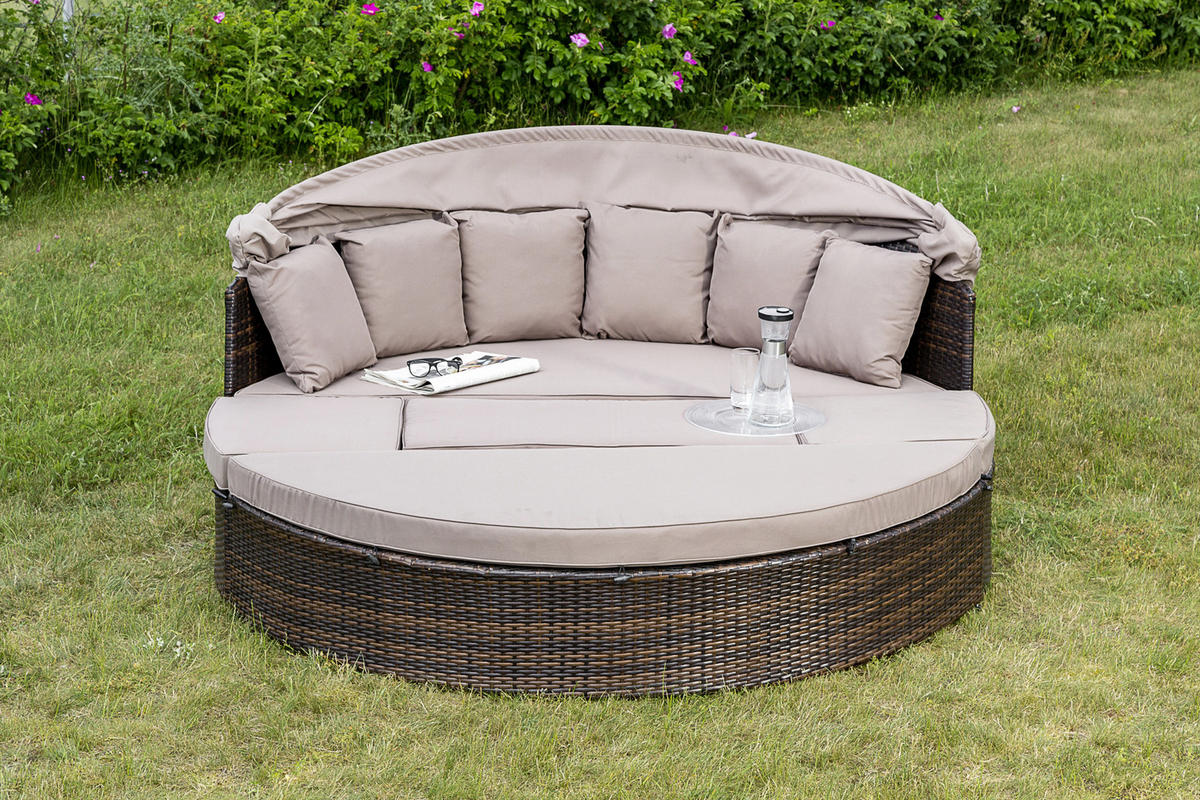 GARTENMUSCHEL 180/88/183 cm  - Taupe/Braun, KONVENTIONELL, Kunststoff/Textil (180/88/183cm) - Gardenson