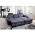 ECKSOFA in Mikrofaser Blau  - Chromfarben/Blau, MODERN, Kunststoff/Textil (276/193cm) - Hom`in