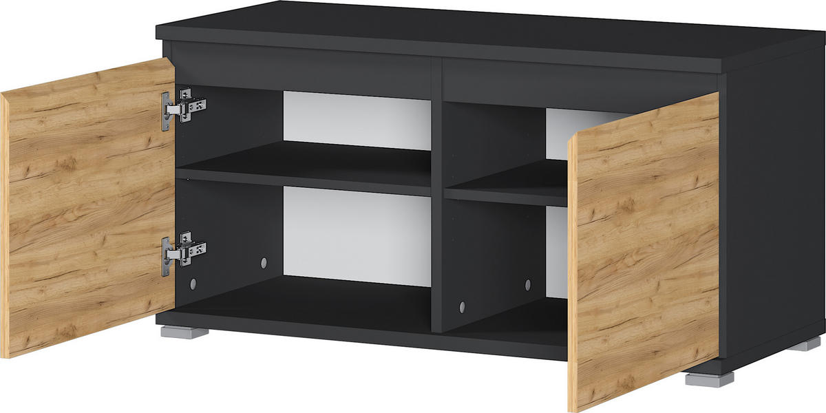 GARDEROBE 5-teilig  in 276/200/40 cm  - Eichefarben/Anthrazit, Design, Holzwerkstoff (276/200/40cm)
