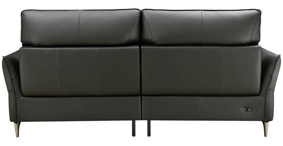 2-SITZER-SOFA  in Echtleder Schwarz   - Schwarz, Design, Leder/Metall (191/98/101cm) - Novel