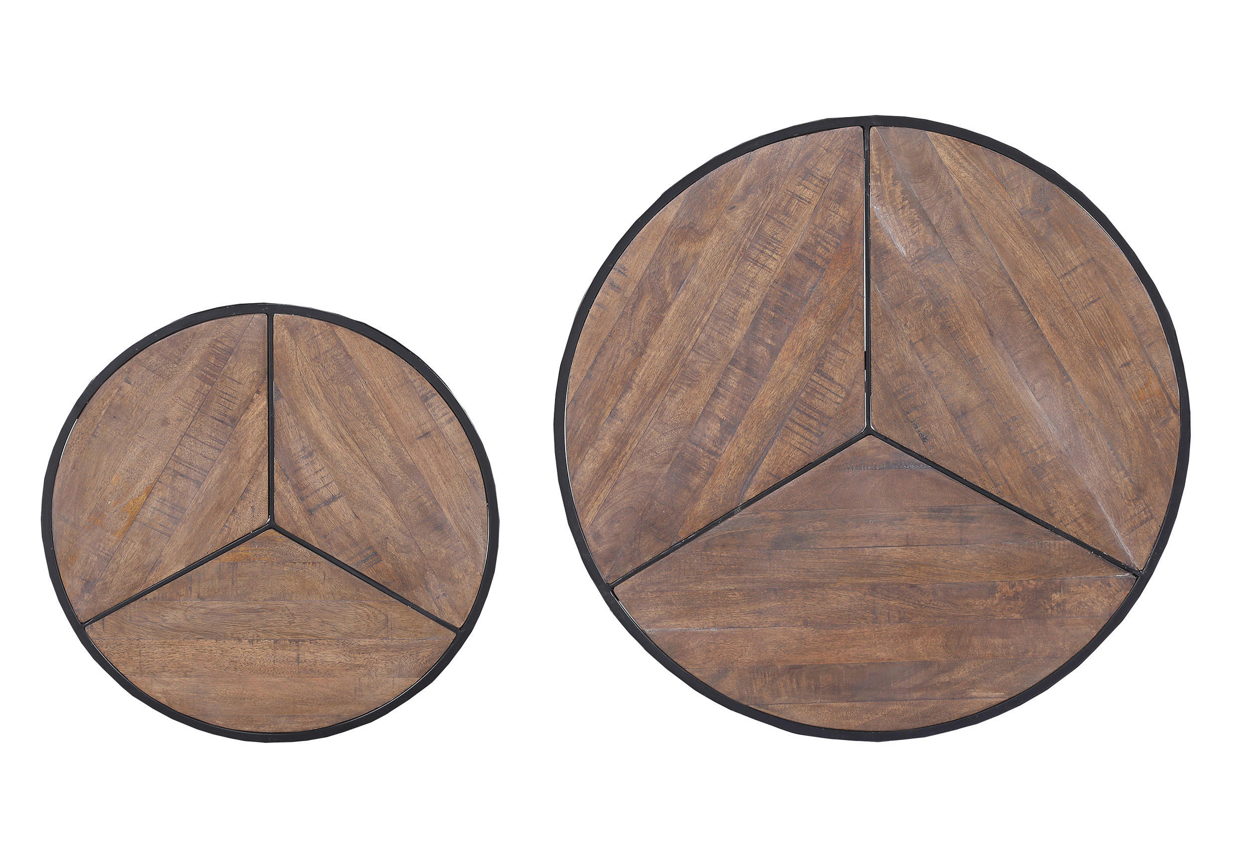 SIDOBORD SET i trä 70/70/40 cm  - svart/naturfärgad, Klassisk, metall/trä (70/70/40cm) - Livetastic