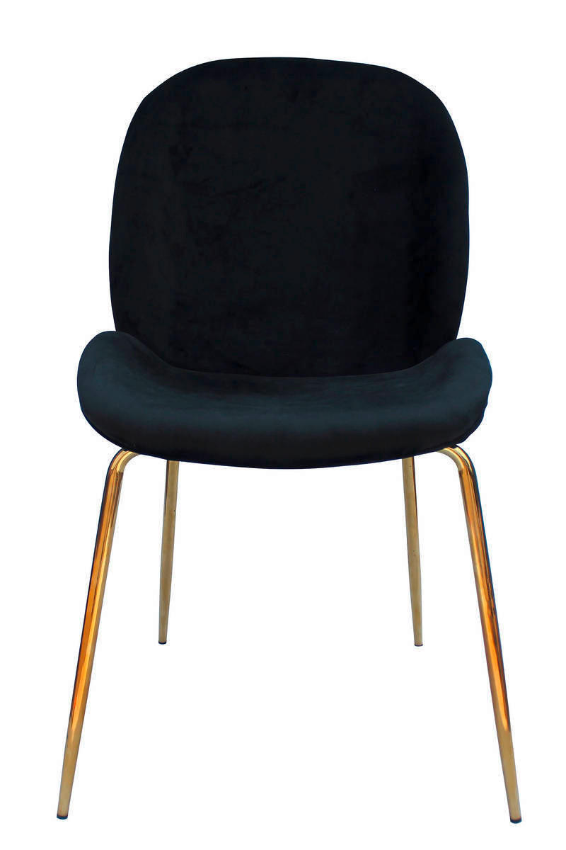 STUHL-SET 2 Stück  in Eisen  - Messingfarben/Schwarz, Design, Kunststoff/Metall (47/90/59cm) - Kayoom