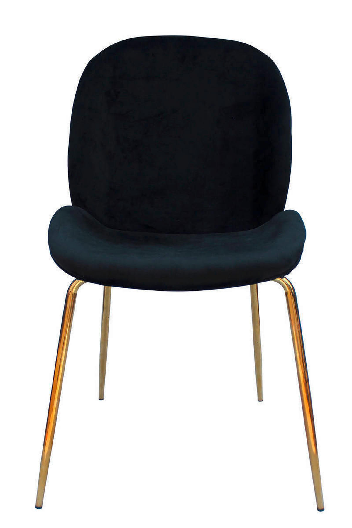 STUHL-SET 2 Stück  in Eisen  - Messingfarben/Schwarz, Design, Kunststoff/Metall (47/90/59cm) - Kayoom