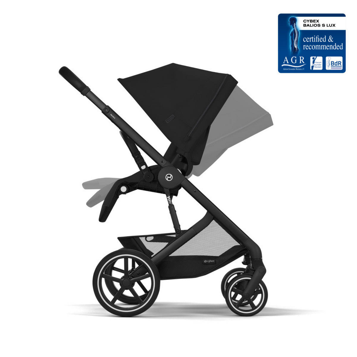 KINDERWAGEN  Balios S Lux  Moon Black  - Schwarz, Basics, Textil/Metall (91/60/110cm) - cybex GOLD