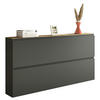 SCHUHKIPPER - Eichefarben/Anthrazit, Design, Holzwerkstoff (160/81/22cm) - Moderano