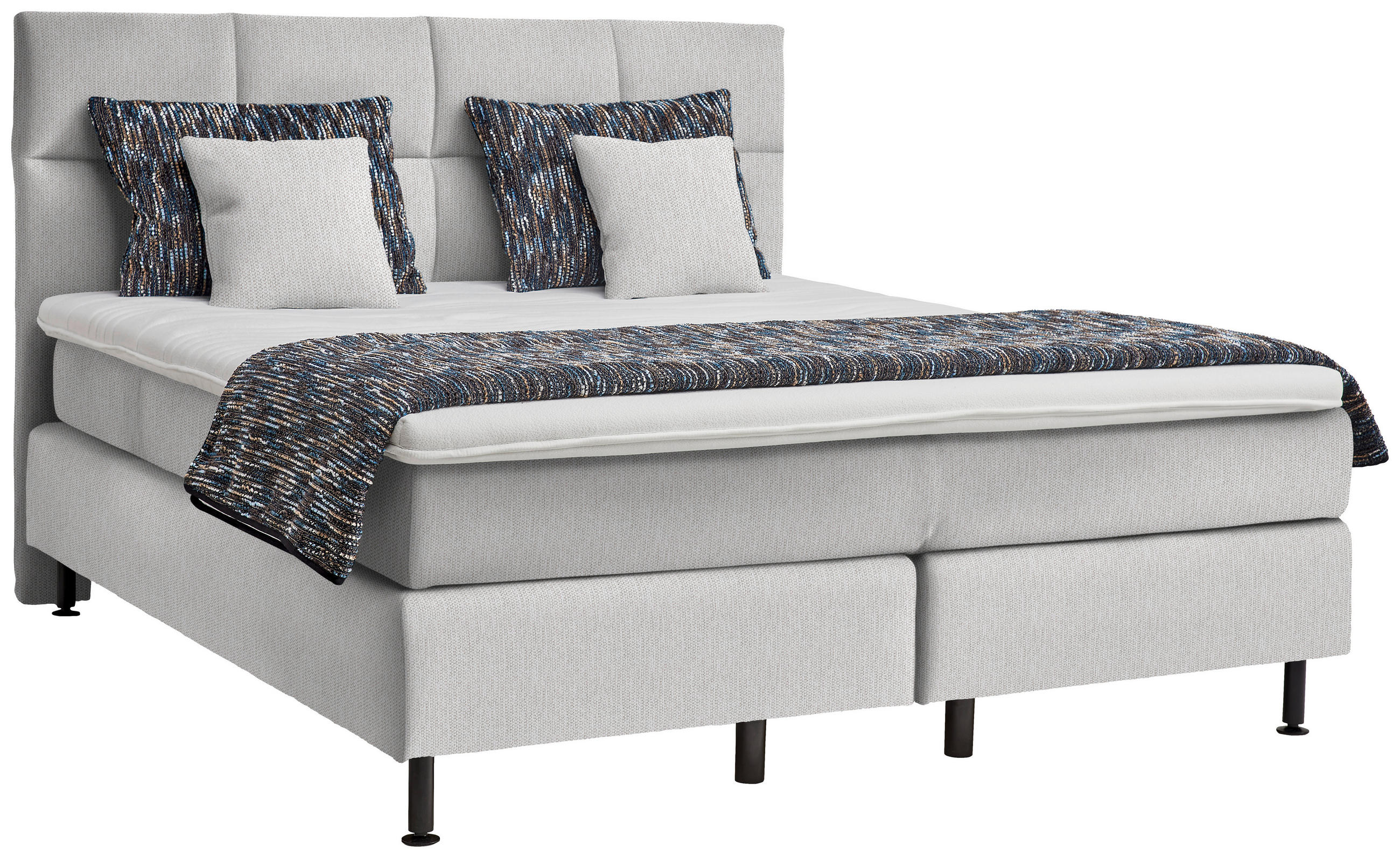 BOXSPRINGBETT 180/200 cm  in Naturfarben  - Schwarz/Naturfarben, Design, Kunststoff/Textil (180/200cm) - Beldomo - Sleep