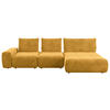 ECKSOFA in Velours Currygelb  - Currygelb/Schwarz, Design, Kunststoff/Textil (347/174cm) - Xora