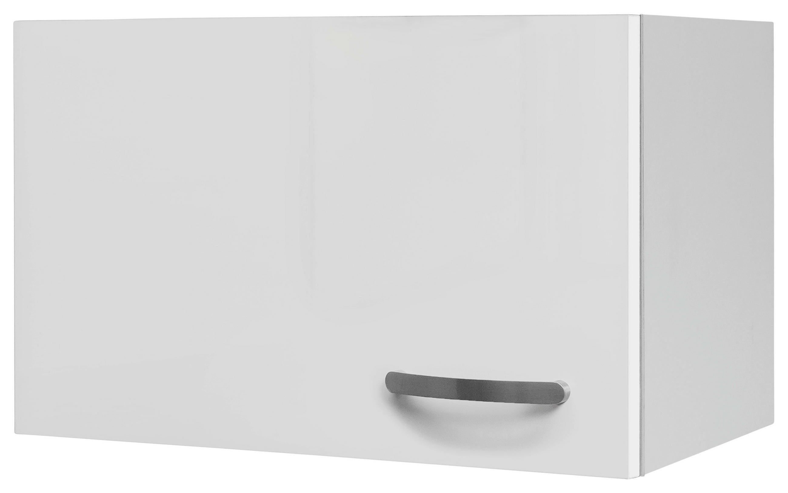 KÜCHENOBERSCHRANK 60/32/32 cm  in Weiß, Weiß Hochglanz  - Edelstahlfarben/Weiß Hochglanz, MODERN, Holzwerkstoff/Metall (60/32/32cm) - FlexWell