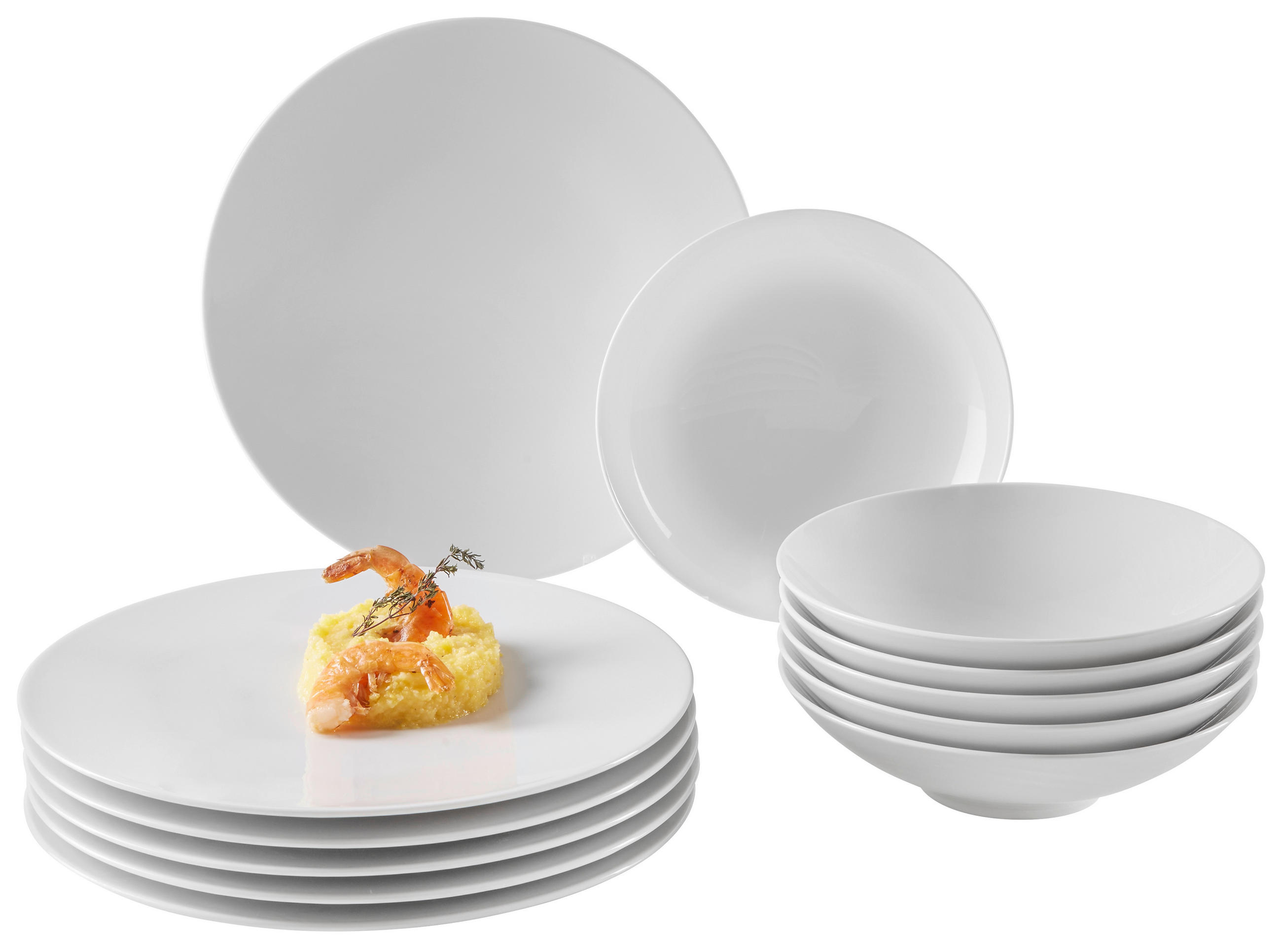 TAFELSERVICE Weiß Life 12-teilig  - Weiß, Design, Keramik - Seltmann Weiden