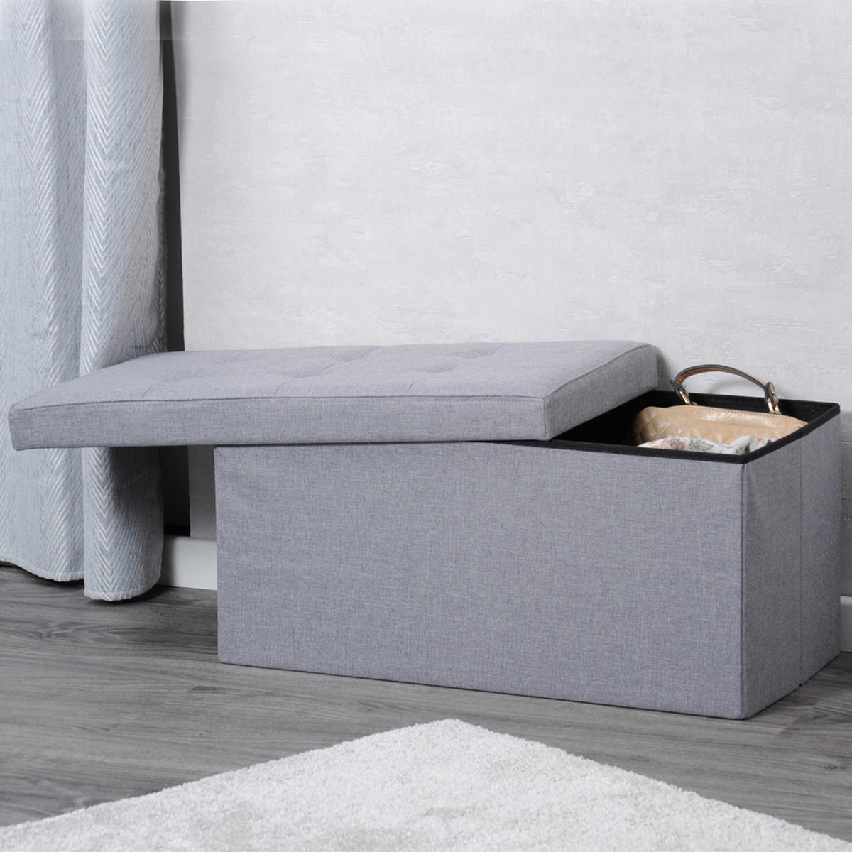 SITZBOX  - Hellgrau, Basics, Textil (76/38/38cm) - Kesper