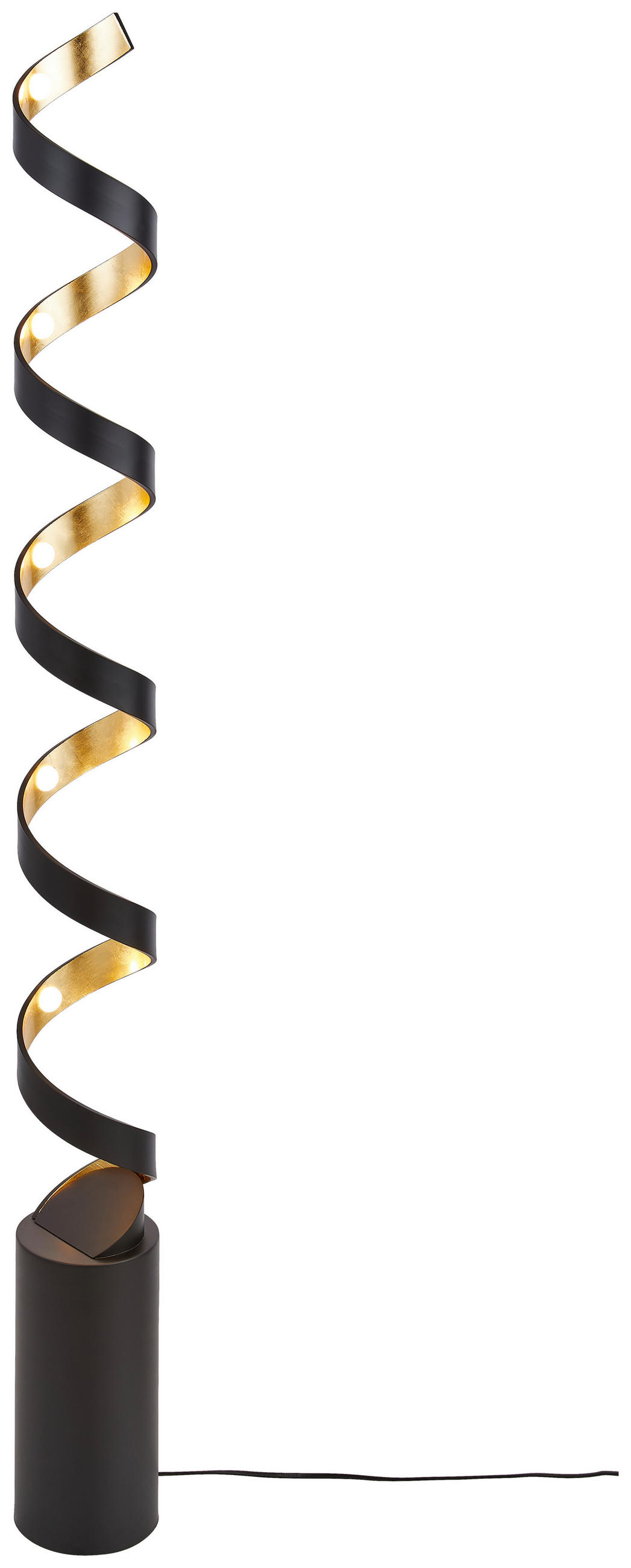 LED-STEHLEUCHTE Helix 14,5/152 cm   - Goldfarben/Schwarz, Design, Metall (14,5/152cm)