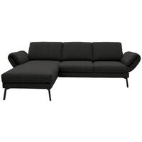 ECKSOFA  in Flachgewebe Anthrazit  175-224/255-365 cm  - Anthrazit/Schwarz, Design, Textil/Metall (175-224/255-365cm) - Dieter Knoll