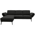 ECKSOFA  in Flachgewebe Anthrazit  175-224/255-365 cm  - Anthrazit/Schwarz, Design, Textil/Metall (175-224/255-365cm) - Dieter Knoll