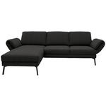 ECKSOFA  in Flachgewebe Anthrazit  175-224/255-365 cm  - Anthrazit/Schwarz, Design, Textil/Metall (175-224/255-365cm) - Dieter Knoll