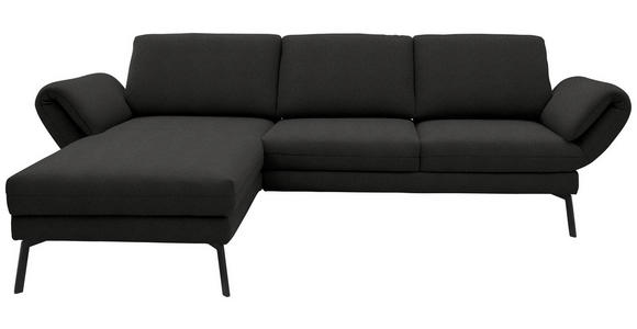 ECKSOFA  in Flachgewebe Anthrazit  175-224/255-365 cm  - Anthrazit/Schwarz, Design, Textil/Metall (175-224/255-365cm) - Dieter Knoll