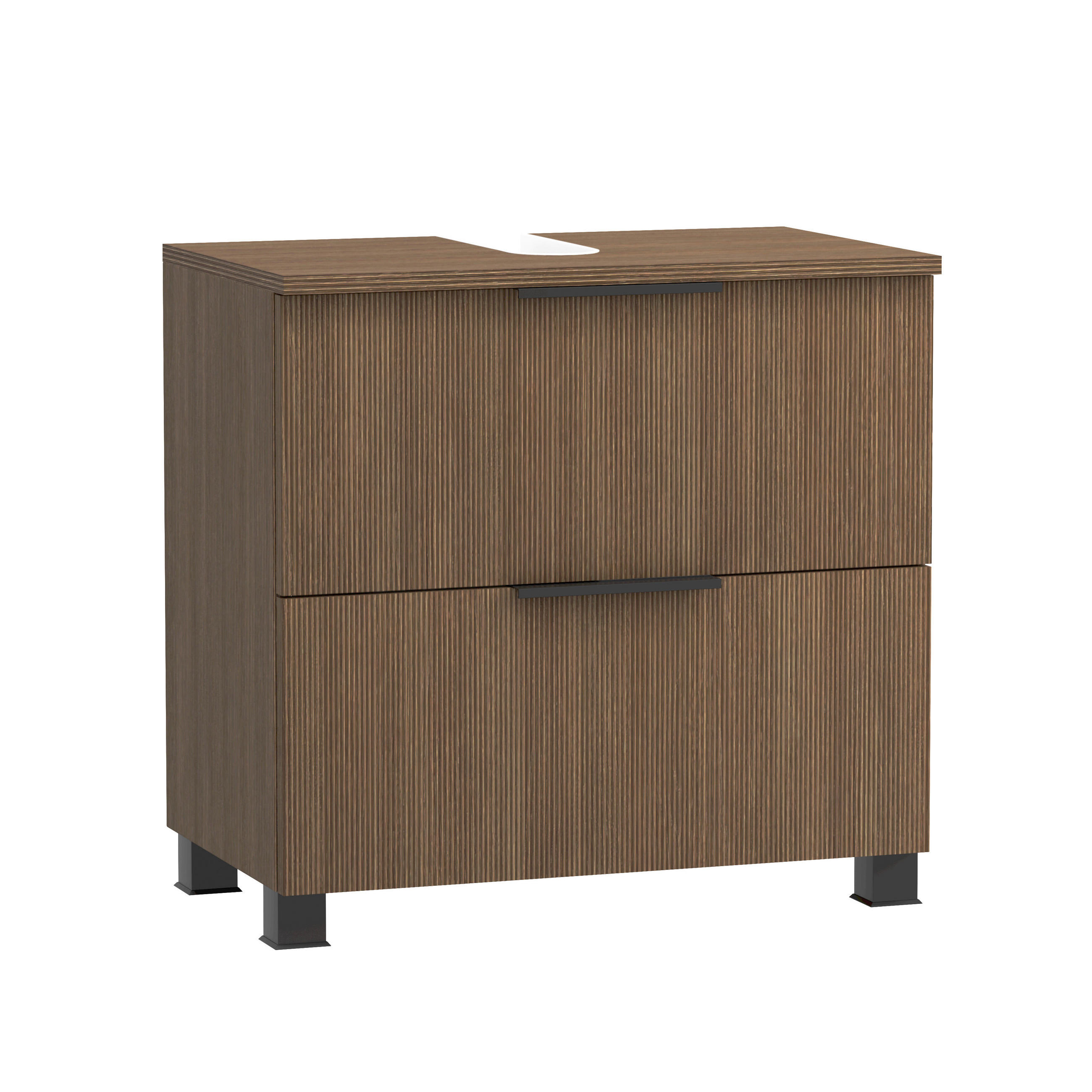 WASCHBECKENUNTERSCHRANK 60/54/35 cm  - Dunkelbraun/Schwarz, Natur, Holzwerkstoff/Kunststoff (60/54/35cm) - Held