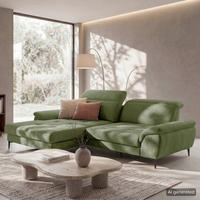 ECKSOFA  Webstoff Grün  - Schwarz/Grün, Design, Textil/Metall (195/268cm) - Livetastic