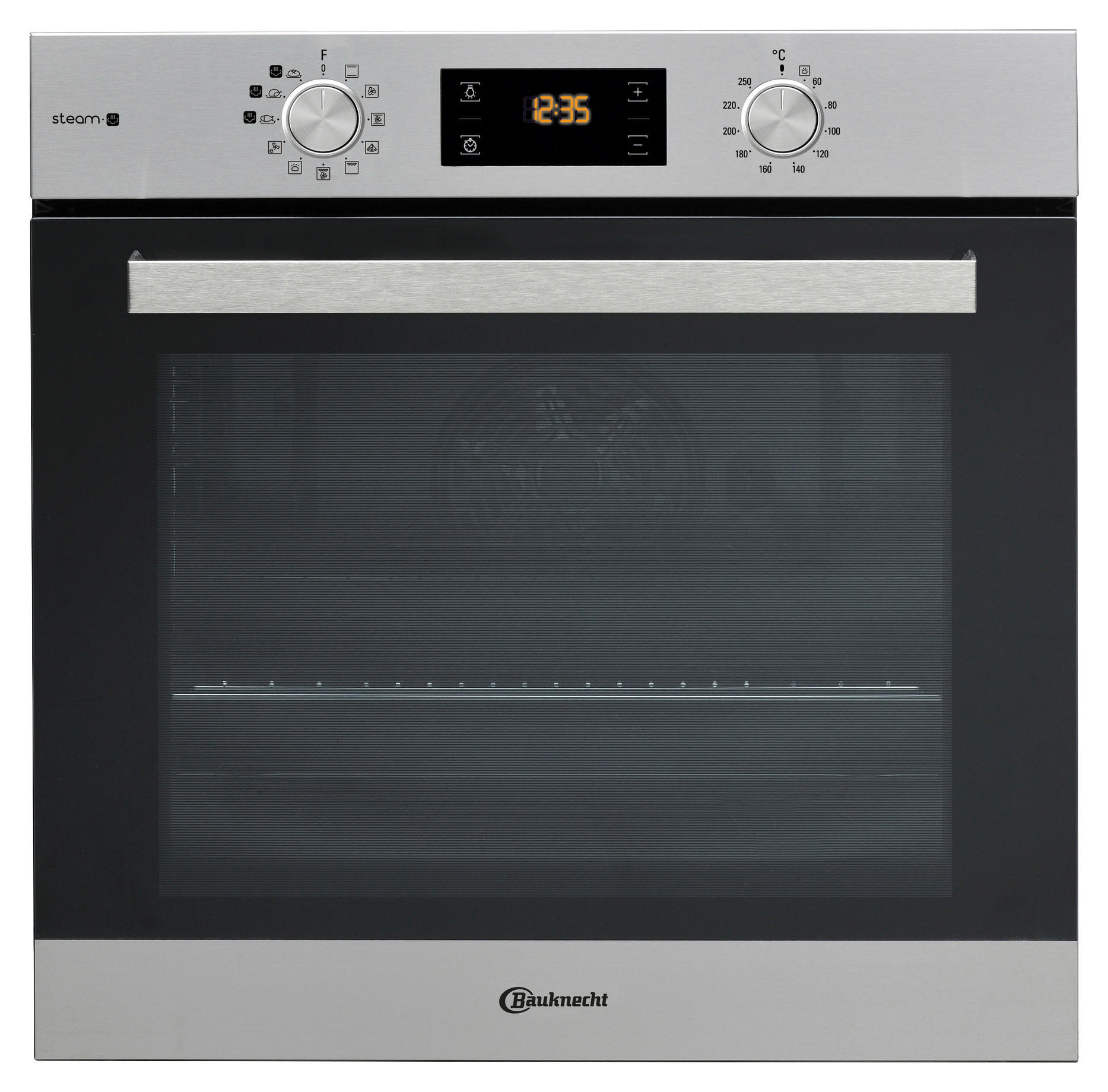 EINBAUBACKOFEN BAK3S KN8V IN  - Edelstahlfarben/Schwarz, Basics, Glas/Metall (59,5/59,5/57cm) - Bauknecht