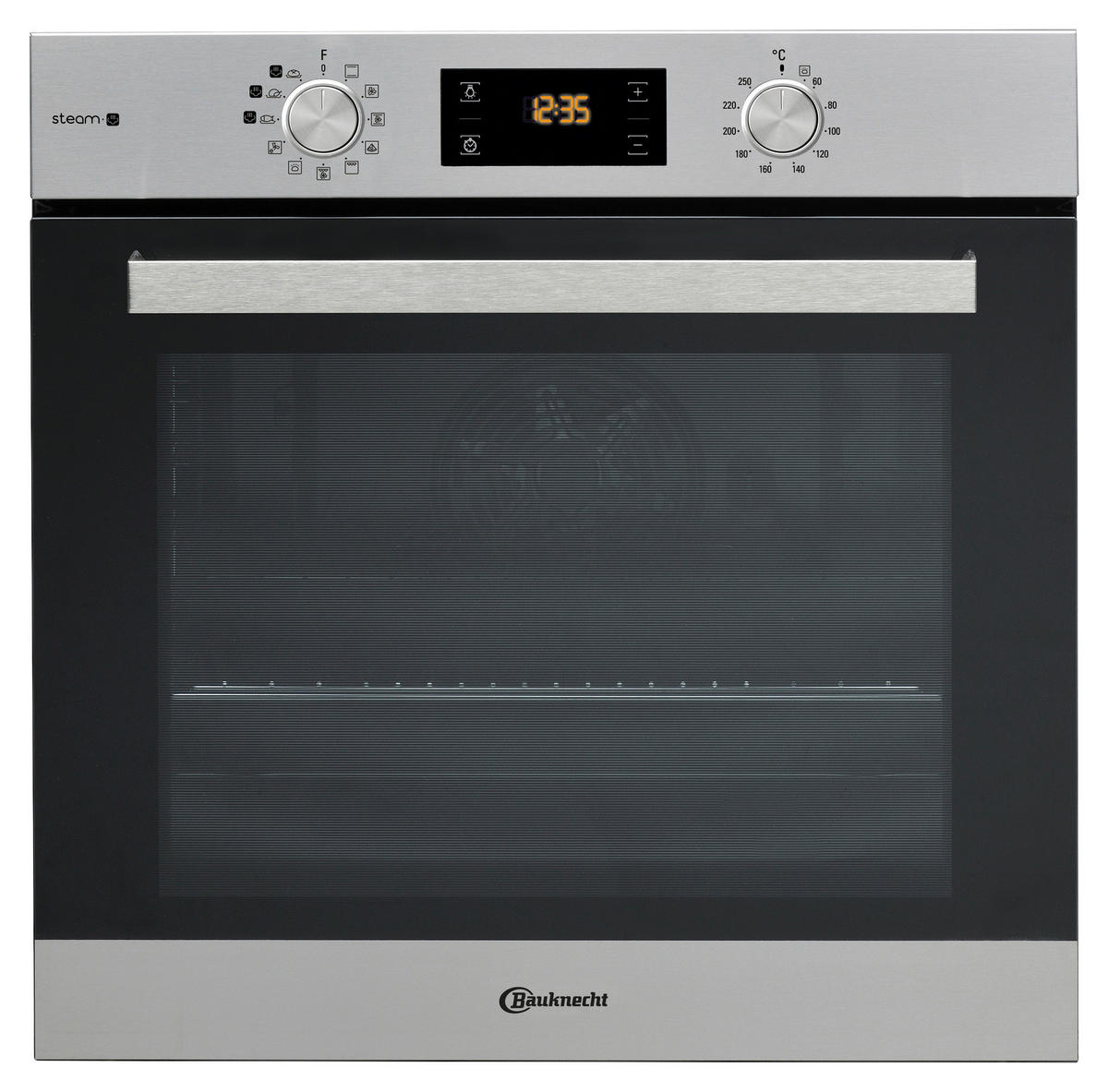 EINBAUBACKOFEN BAK3S KN8V IN  - Edelstahlfarben/Schwarz, Basics, Glas/Metall (59,5/59,5/57cm) - Bauknecht
