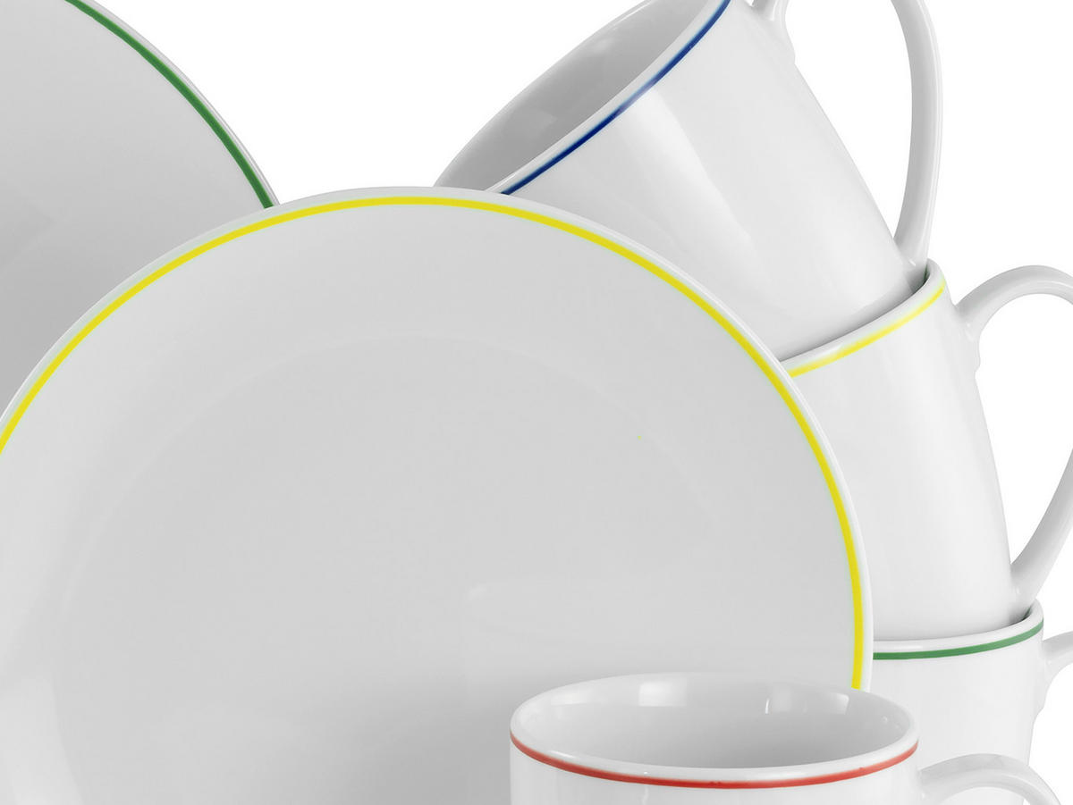 KOMBISERVICE Luna Color Line 16-teilig  - Multicolor, Basics, Keramik (33/32/31cm) - Creatable