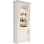 VITRINE Weiß - Edelstahlfarben/Weiß, Design, Glas/Holzwerkstoff (74,5/206,6/42,2cm) - SetOne by Musterring