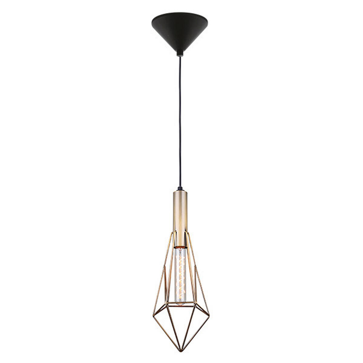 VISEČA SVETILKA  Ava      15/144 cm       - črna/barve brona, Basics, kovina (15/144cm)