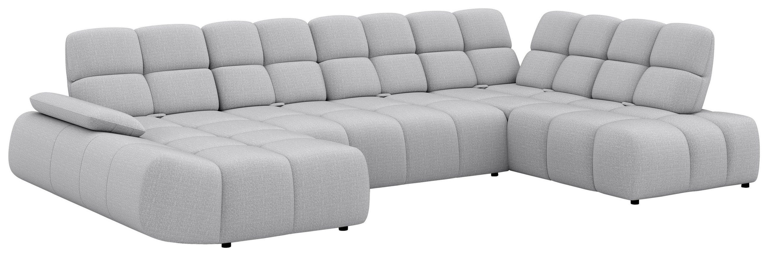 SOFFA i chenille grå  - grå, Design, textil (190/282/212cm) - Belluti