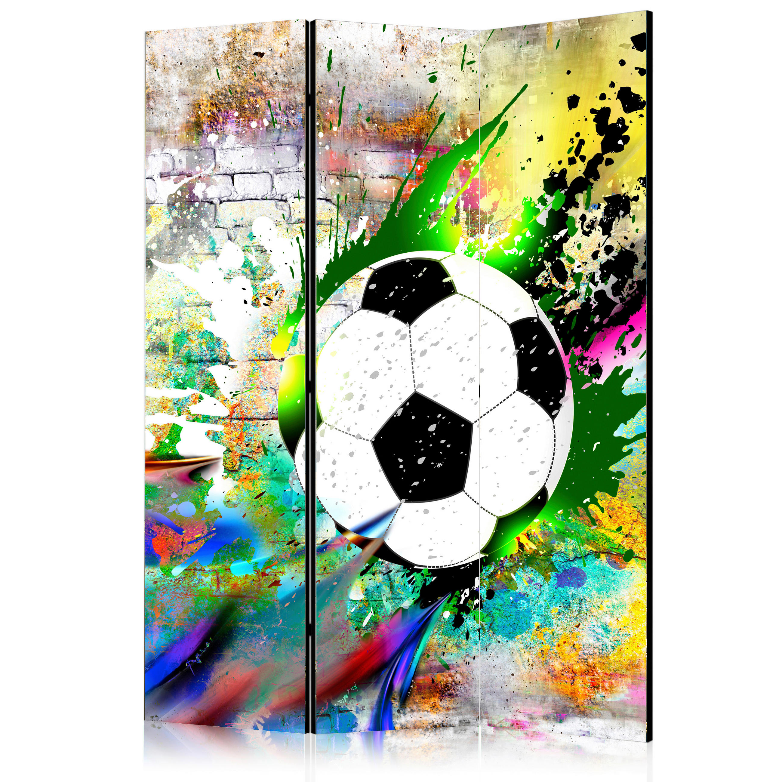 PARAVENT mit 3  Flügel - Multicolor, Basics, Holz/Textil (135/172/3cm) - artgeist