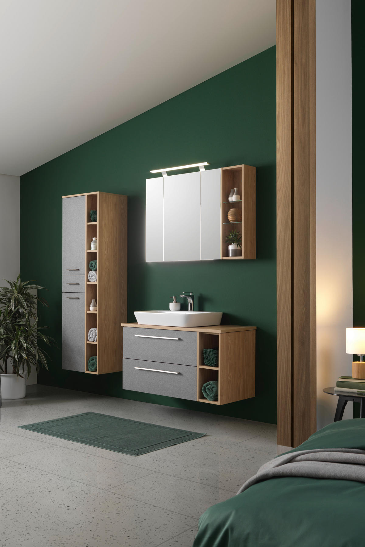 SPIEGELSCHRANK 80/75,7/16 cm  - Eichefarben, Basics, Glas/Holzwerkstoff (80/75,7/16cm) - Stylife