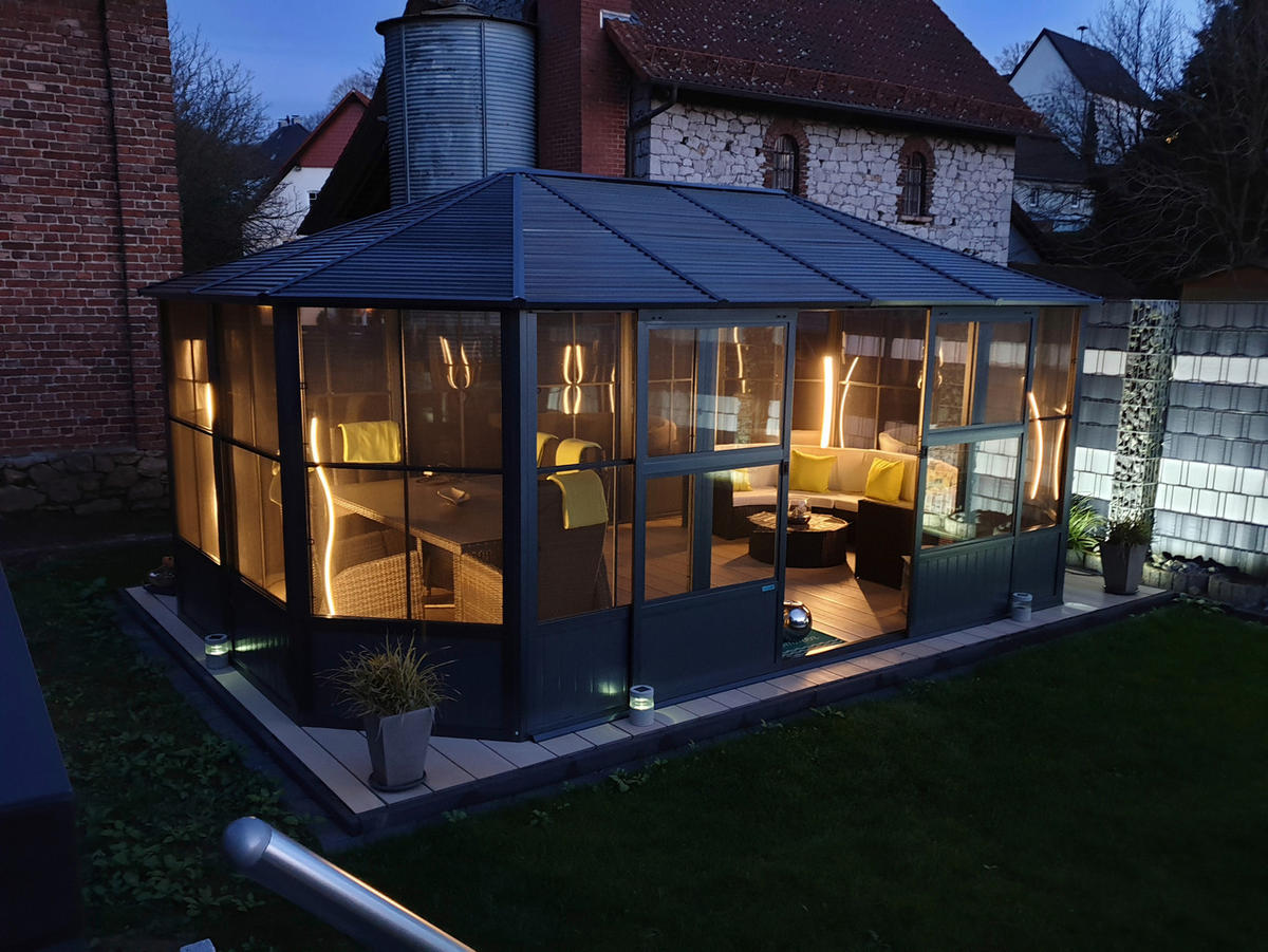 PAVILLON 384/281/384 cm   - Anthrazit, Basics, Metall (384/281/384cm)
