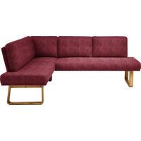 ECKBANK 174/280 cm  in Rot, Eichefarben  - Eichefarben/Rot, Design, Holz/Textil (174/280cm) - Dieter Knoll