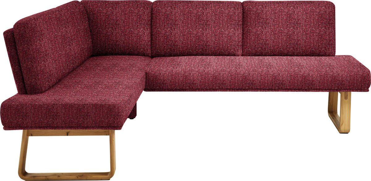 ECKBANK 174/280 cm  in Rot, Eichefarben  - Eichefarben/Rot, Design, Holz/Textil (174/280cm) - Dieter Knoll