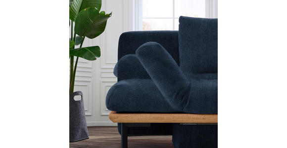 SCHLAFSOFA in Chenille Dunkelblau - Schwarz/Dunkelblau, MODERN, Holz/Textil (212/89/102cm) - Dieter Knoll