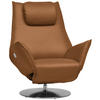 RELAXSESSEL in Leder Cognac  - Edelstahlfarben/Cognac, Design, Leder/Metall (92/79/90cm) - Koinor