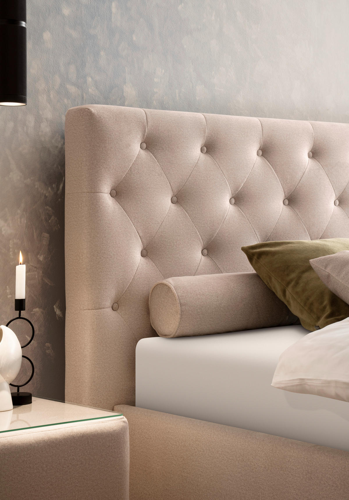 POLSTERBETT gepolstertes Kopfteil, Lattenroste Beige 200/200 cm  - Birkefarben/Beige, KONVENTIONELL, Holz/Textil (200/200cm) - Novel