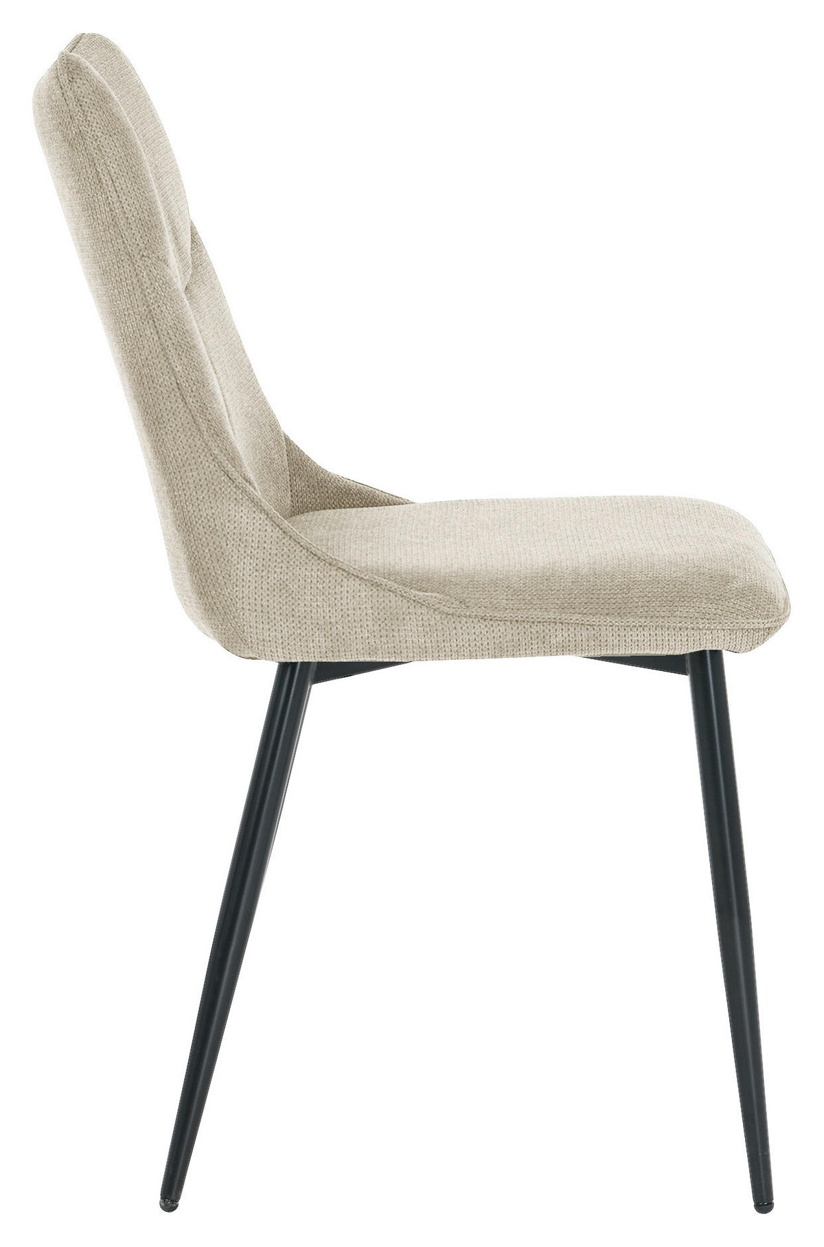 STUHL-SET 2 Stück  in Stahl Webstoff Metall, Textil  - Taupe/Schwarz, Design, Textil/Metall (59/88/47cm) - MID.YOU