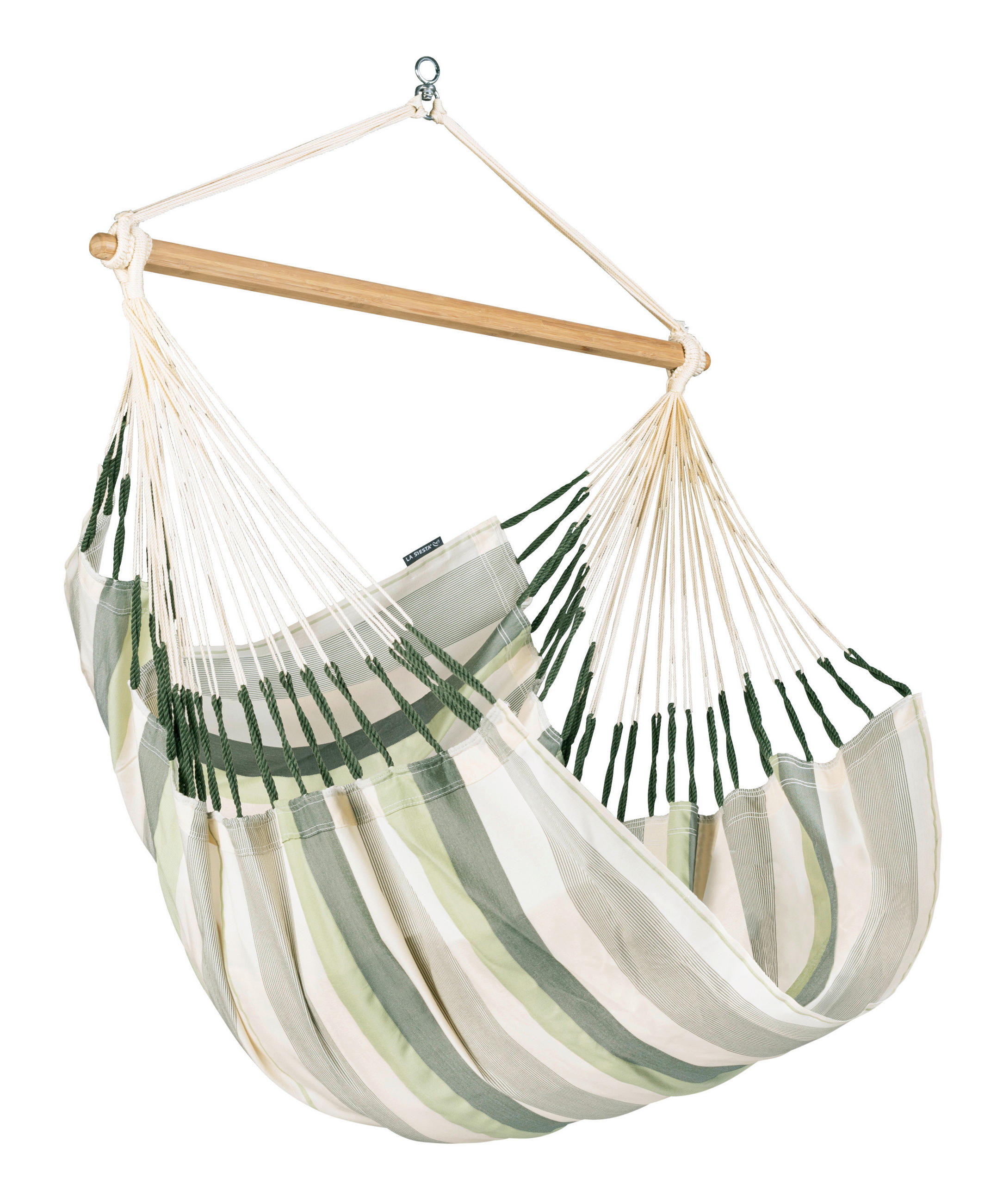 HÄNGESESSEL comfort outdoor 110/160/180 cm  - Hellgrau/Weiß, KONVENTIONELL, Holz/Textil (110/160/180cm) - La Siesta