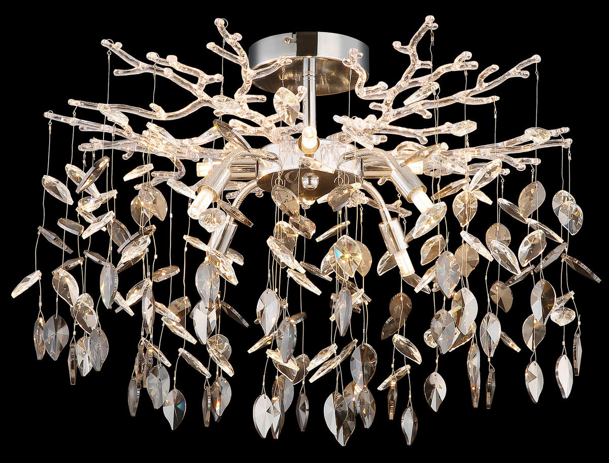 DECKENLEUCHTE Danna 61/46 cm   - Klar/Chromfarben, LIFESTYLE, Glas/Kunststoff (61/46cm) - Globo