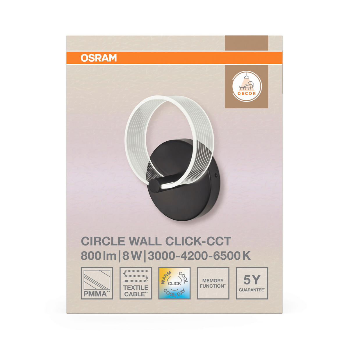 LED-WANDLEUCHTE 16/9.5/22.5 cm   - Schwarz, Design, Kunststoff (16/9.5/22.5cm) - Osram